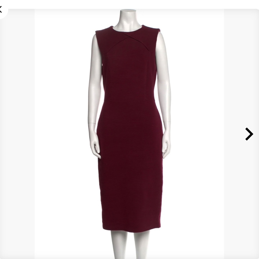 Ted Baker Sheath Dress Burgundy Sleeveless Ted Size 3